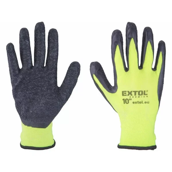 Legkelendőbb EXTOL PREMIUM kötött kesztyű nylon, varrat nélküli, méret10' latexbe mártott teny. és ujjhegy, gumírozott mandzsetta