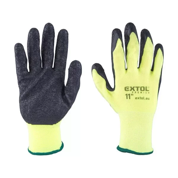 Szuper akció EXTOL PREMIUM kötött kesztyű nylon, varrat nélküli, méret11' latexbe mártott teny. és ujjhegy, gumírozott mandzsetta