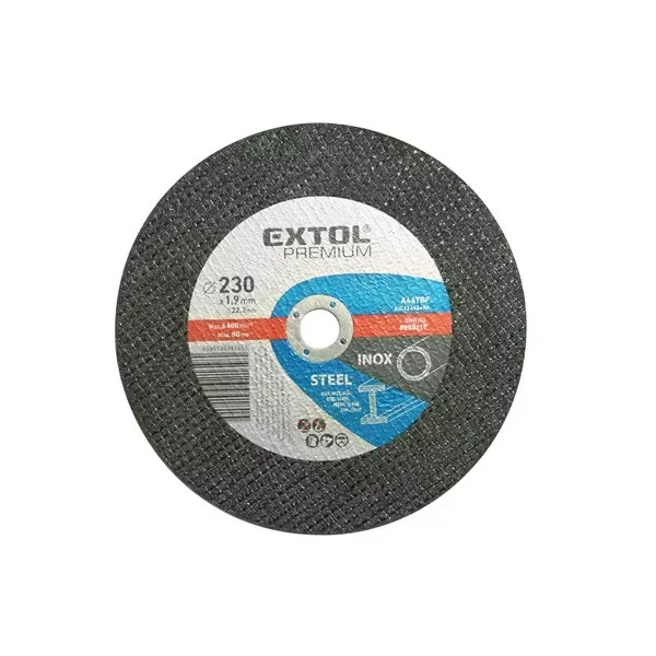 Azonnal elérhető EXTOL PREMIUM vágókorong acélhoz/inoxhoz, kék; 115×1,6×22,2mm, max 13300 ford/perc, (darabáras, de csak tizesével rendelhető)